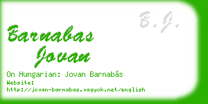 barnabas jovan business card